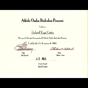 Certificado Buikukai Panamá 2005